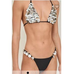 Devon Windsor Black Bikini Bottom with Shell Accents